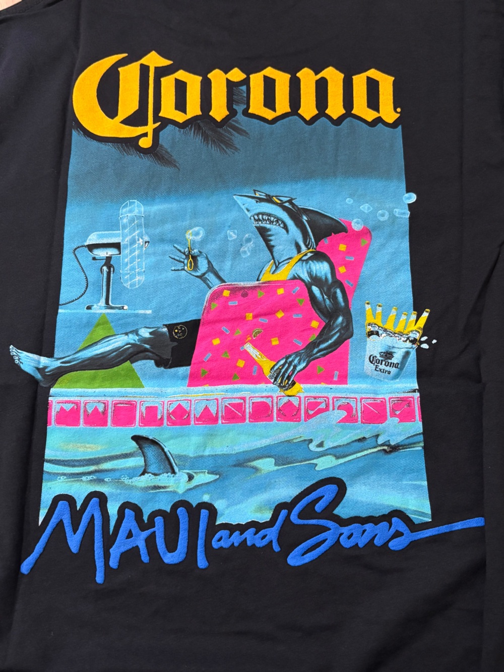 Corona Black Short Sleeve Tee with Yellow Logo - Men's